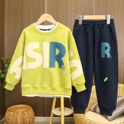 Boys Autumn Sets Children's Clothes Suit Winter Thickened Warm Outfits New Kids Letter Sweatshirt Pants 2 Piece Teen Sportswear
