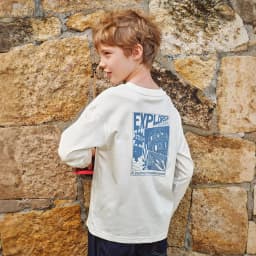 Dave Bella Boys Long Sleeve T-Shirt 7-13 Years Kids Printed Autumn Spring Tops Children White Casual Outdoor Clothes DK3263452