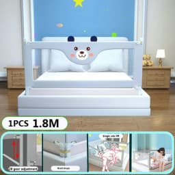 IMBABY Bed Guardrail Liftable Crib Protectors Adjustable Handrail Bed Safety Children Washable Baby Safety Bed Barrier Bumper