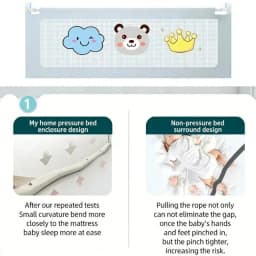 IMBABY Bed Guardrail Liftable Crib Protectors Adjustable Handrail Bed Safety Children Washable Baby Safety Bed Barrier Bumper