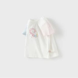 Dave Bella Children's T-shirt Summer Girl's Sweet Rabbit Print Bottoming Shirt Casual Baby Cotton Top Gentle Party DB2251301