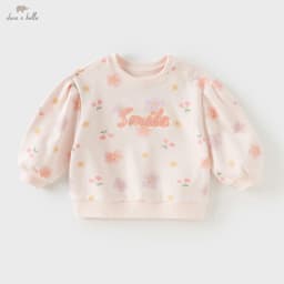 Dave Bella Autumn Girls Baby Hoodie Fashion Casual Sweet Lovely Floral Print Children's Long Sleeve Top Outdoor DB3253241