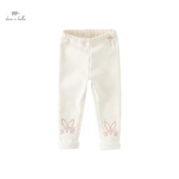 Dave Bella Children's Plush Pants Autumn Winter Girls' Casual Fashion Tight Pants Leggings Cute Sport Outdoor DB4238121