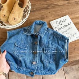 2026 New Spring Girls Denim Vest Fashion Children Sleeveless Coat Solid Baby Boys Denim Jacket Cardigan Kids Clothes