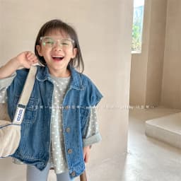 2026 New Spring Girls Denim Vest Fashion Children Sleeveless Coat Solid Baby Boys Denim Jacket Cardigan Kids Clothes