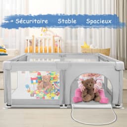 Baby Playpen 120 X 120 X 66 Cm, With 50 Sea Balls, Foam Protection, Suitable For Babies And Toddlers, Indoor And Outdoor