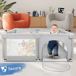 Baby Playpen 120 X 120 X 66 Cm, With 50 Sea Balls, Foam Protection, Suitable For Babies And Toddlers, Indoor And Outdoor