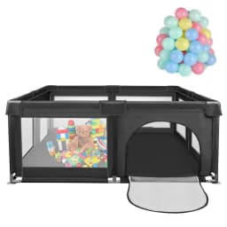 Baby Playpen 120 X 120 X 66 Cm, With 50 Sea Balls, Foam Protection, Suitable For Babies And Toddlers, Indoor And Outdoor