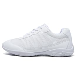 BAXINIER Girls White Cheer Shoes Trainers  Breathable Training Dance Tennis Shoes Lightweight Youth Cheer Competition Sneakers