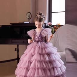 Wed Dress 2025 New Children Girls Princess Pageant Host Outfit Piano Recital Performance Gown Kids Party Birthday Formal Wear