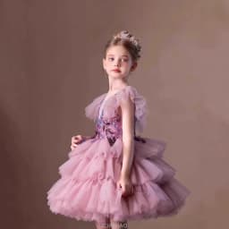 Wed Dress 2025 New Children Girls Princess Pageant Host Outfit Piano Recital Performance Gown Kids Party Birthday Formal Wear