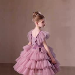 Wed Dress 2025 New Children Girls Princess Pageant Host Outfit Piano Recital Performance Gown Kids Party Birthday Formal Wear