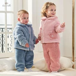 Dave Bella Children's Home Wear Set Autumn Winter Boys Girls Warm Soft Cotton Pajamas Kids' Top Pants Trendy Clothes DB4254910