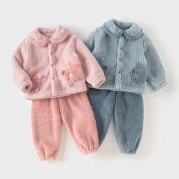 Dave Bella Children's Home Wear Set Autumn Winter Boys Girls Warm Soft Cotton Pajamas Kids' Top Pants Trendy Clothes DB4254910