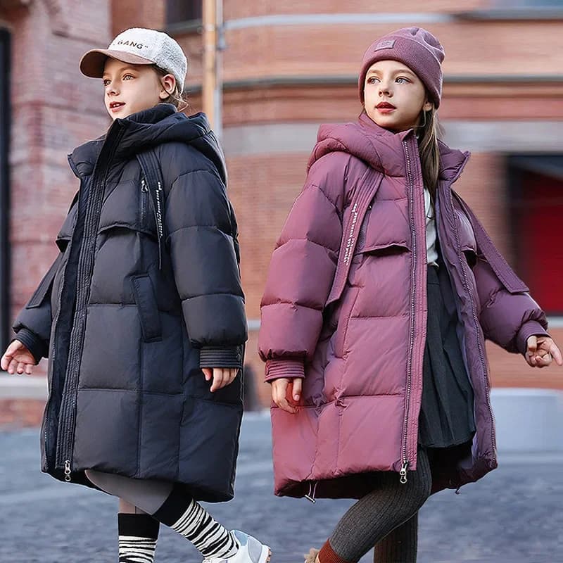 Girls' Cotton Coat New Winter Coat Boy Long Warm Clothes Children's Thicken Jacket Cotton Outerwear For Kids Jacket TR213