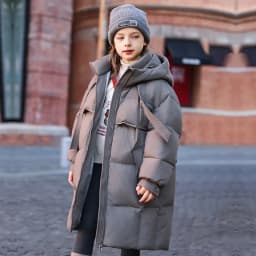 Girls' Cotton Coat New Winter Coat Boy Long Warm Clothes Children's Thicken Jacket Cotton Outerwear For Kids Jacket TR213