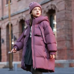 Girls' Cotton Coat New Winter Coat Boy Long Warm Clothes Children's Thicken Jacket Cotton Outerwear For Kids Jacket TR213
