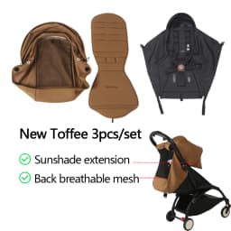 3pcs/set 175° Adjustable Canopy Cover Cushion Stroller Accessories Water Proof For Babyzen Yoyo Yoya Pram Sunshade Seat Mattress