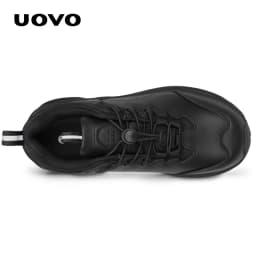UOVO Men's Coach Children's School Shoes Leather Uniform Shoes Black Sports Shoes Size 13.5 UK Kid-5 Boys 31EU-38EU
