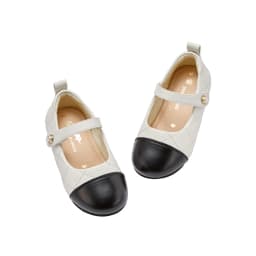 Dave Bella Beige Children Leather Shoes for Girls Kids Student Princess Shoes Rubber Bottom Leather Shoes DB1247953