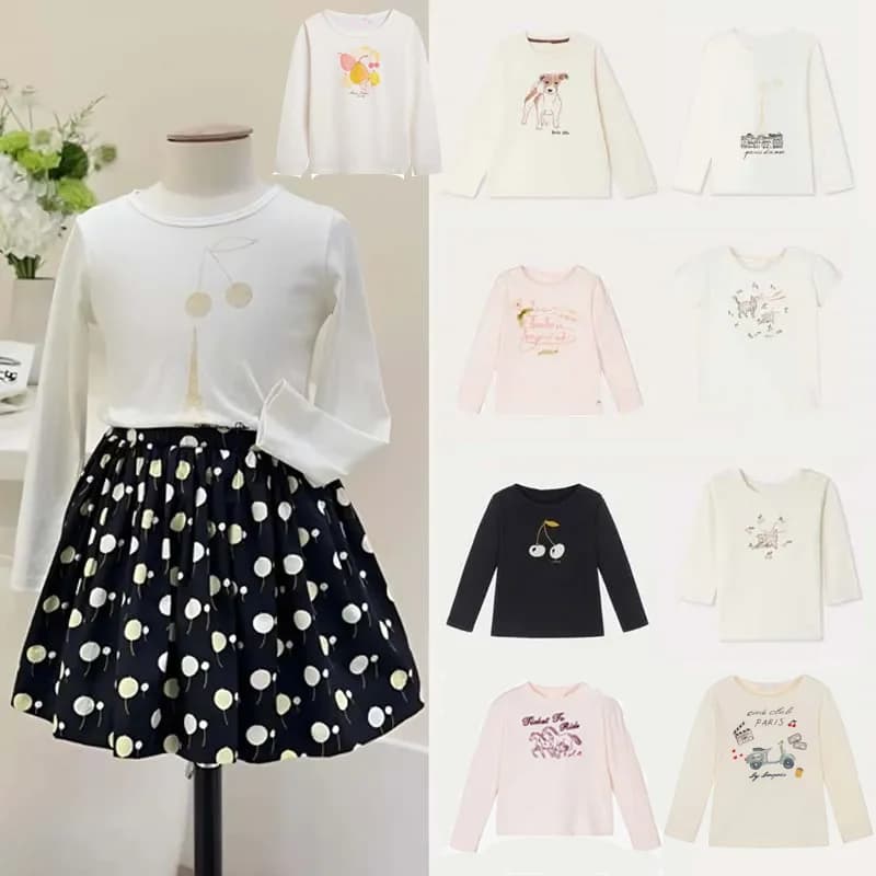 In Stock 2025 BP Autumn Animal Print Girls T-shirt Kids Boys Top Cotton Soft Children T-shirt Baby Boy Clothes Kids Clothes Boys