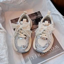 Girls Sports Shoes with Sweet Mesh Bow Kids Running Shoes Breathable 2026 New Fashion Children Sneakers Princess Style Cute