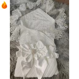 French Lace Winter Swaddle Blanket - Receiving Wrap for Newborn Baby Boys-Girls Photography Ropa De Bebe Niña 크리스마스 아기의상 Newborn