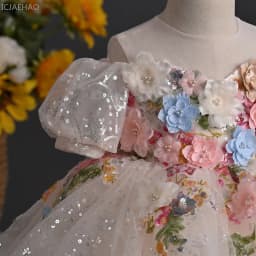 2026 Girls Evening Party Dress Children Floral First Birthday Princess Gown Host Celebration Formal Attire Pageant Dinner Outfit