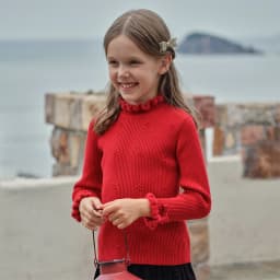 Dave Bella Children Autumn Winter Knitted Pullover Sweater for Girls Half High Collar Bottoming Sweater Kids Clothes DK4254583