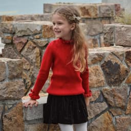 Dave Bella Children Autumn Winter Knitted Pullover Sweater for Girls Half High Collar Bottoming Sweater Kids Clothes DK4254583