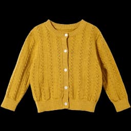 Amila 2026 Spring Children's Sweater Cardigan Round Neck Hollow Pattern Casual Loose Daily Fashion Gentle Top