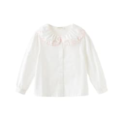 Dave Bella Children's Spring Autumn Shirt Girls Cute Blouse Sweet Cotton White Button Bottoming Shirt Tops DK3252659