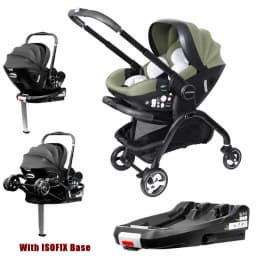 LUVCHAIN 4-in-1 Baby Stroller with ISOFIX Base Car Seat Lightweight Newborn