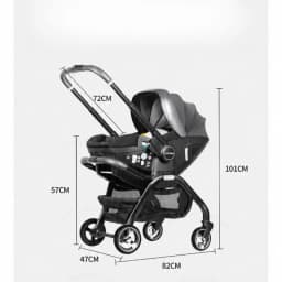 LUVCHAIN 4-in-1 Baby Stroller with ISOFIX Base Car Seat Lightweight Newborn