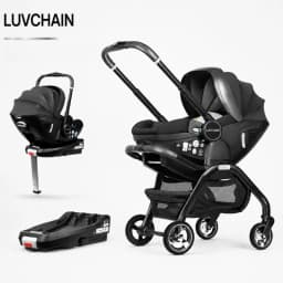 LUVCHAIN 4-in-1 Baby Stroller with ISOFIX Base Car Seat Lightweight Newborn
