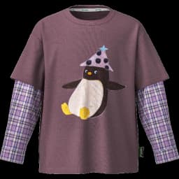 Amila 2026 Spring Children's Vacation Two Piece T-Shirt With Plaid Long Sleeved Patchwork Design, Casual And Fashionable