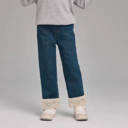 Dave Bella Children's Jean Pants Winter Autumn Velvet Thicken Girls Straight Pants Casual Warm Trousers DK4254423