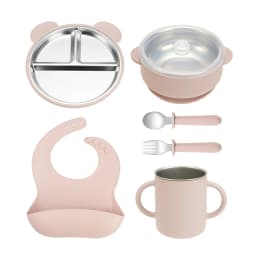 Children's Tableware Set Made of Silicone for Serving Food
