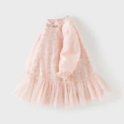 Dave Bella Girls Mesh Dress Spring Autumn Long Sleeves Kids Flower Print Dresses Sweet Outdoor Dress Children Clothing DB1261010