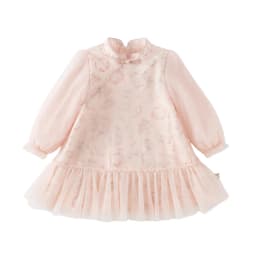Dave Bella Girls Mesh Dress Spring Autumn Long Sleeves Kids Flower Print Dresses Sweet Outdoor Dress Children Clothing DB1261010