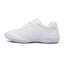 BAXINIER Girls White Cheer Athletic Shoes Lightweight Youth Dance Tennis Training Performance Sneakers Cushioned Grip