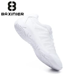 BAXINIER Girls White Cheer Athletic Shoes Lightweight Youth Dance Tennis Training Performance Sneakers Cushioned Grip