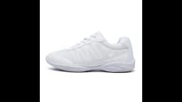 BAXINIER Girls White Cheer Athletic Shoes Lightweight Youth Dance Tennis Training Performance Sneakers Cushioned Grip