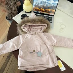 Winter Kids Jacket Children's Outerwear Coats with Big Fur Collar Boys Girls Coats Jacket Thicken Plush Warm Cotton Jacket