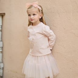 Dave Bella Children Girls T-shirt Mesh Skirt Set Baby Print Long Sleeve T-shirt Skirt Two Piece Set Party Cute Clothes DB1260998