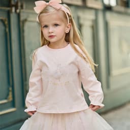 Dave Bella Children Girls T-shirt Mesh Skirt Set Baby Print Long Sleeve T-shirt Skirt Two Piece Set Party Cute Clothes DB1260998