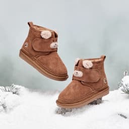 Dave Bella Children Snow Boots Winter Autumn Boys Thicken Warmth Shoes Girls Plush Brown Ankle Boots Non-slip Footwear DB4243409