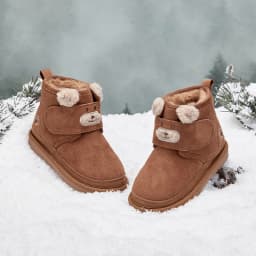 Dave Bella Children Snow Boots Winter Autumn Boys Thicken Warmth Shoes Girls Plush Brown Ankle Boots Non-slip Footwear DB4243409