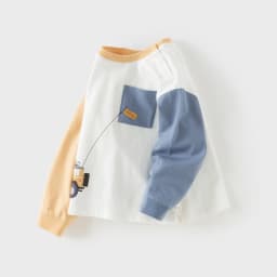 Dave Bella Children T-shirts Spring Summer Long Sleeves Boys Pure Cotton Pullover Casual Bottoming Tops Kids Clothing DB1260392