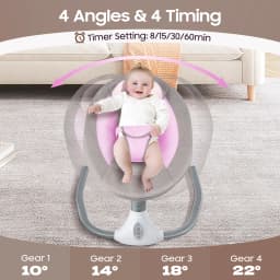 Pink Rocking Chair with USB Charging Port for Breastfeeding, Living Room, Bedroom for 0-18 Months baby